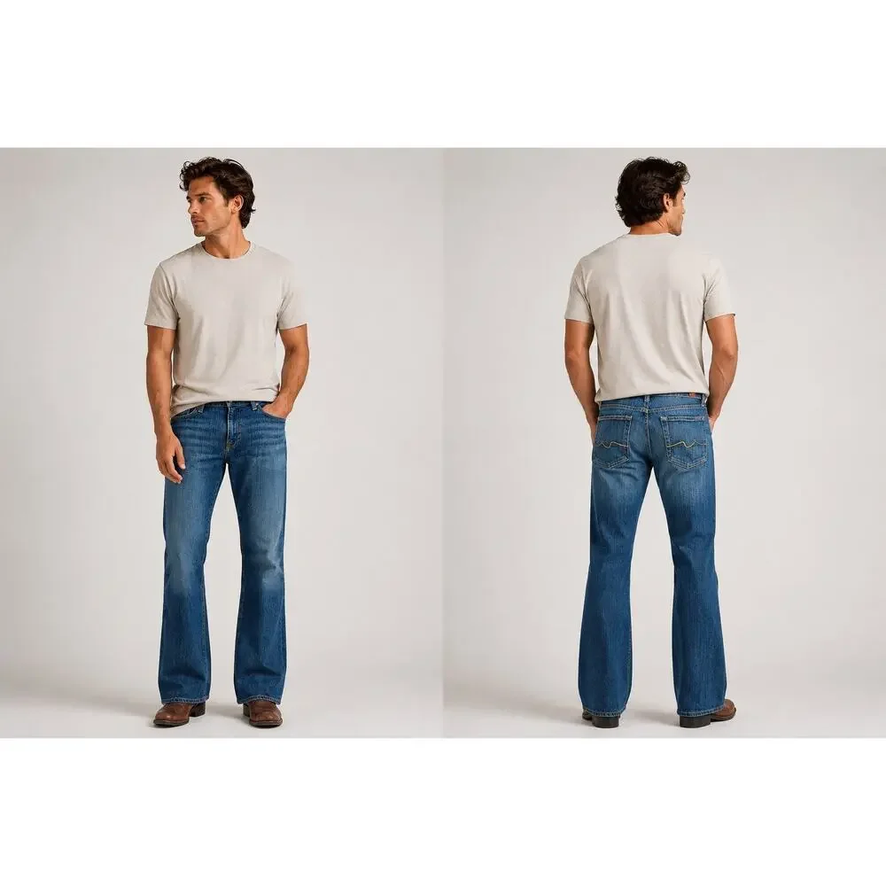 7 For All Mankind Bootcut Jeans Blue Made in USA — Size 32